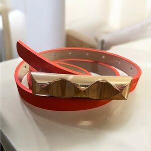 Belt Gold Buckle Red Belt